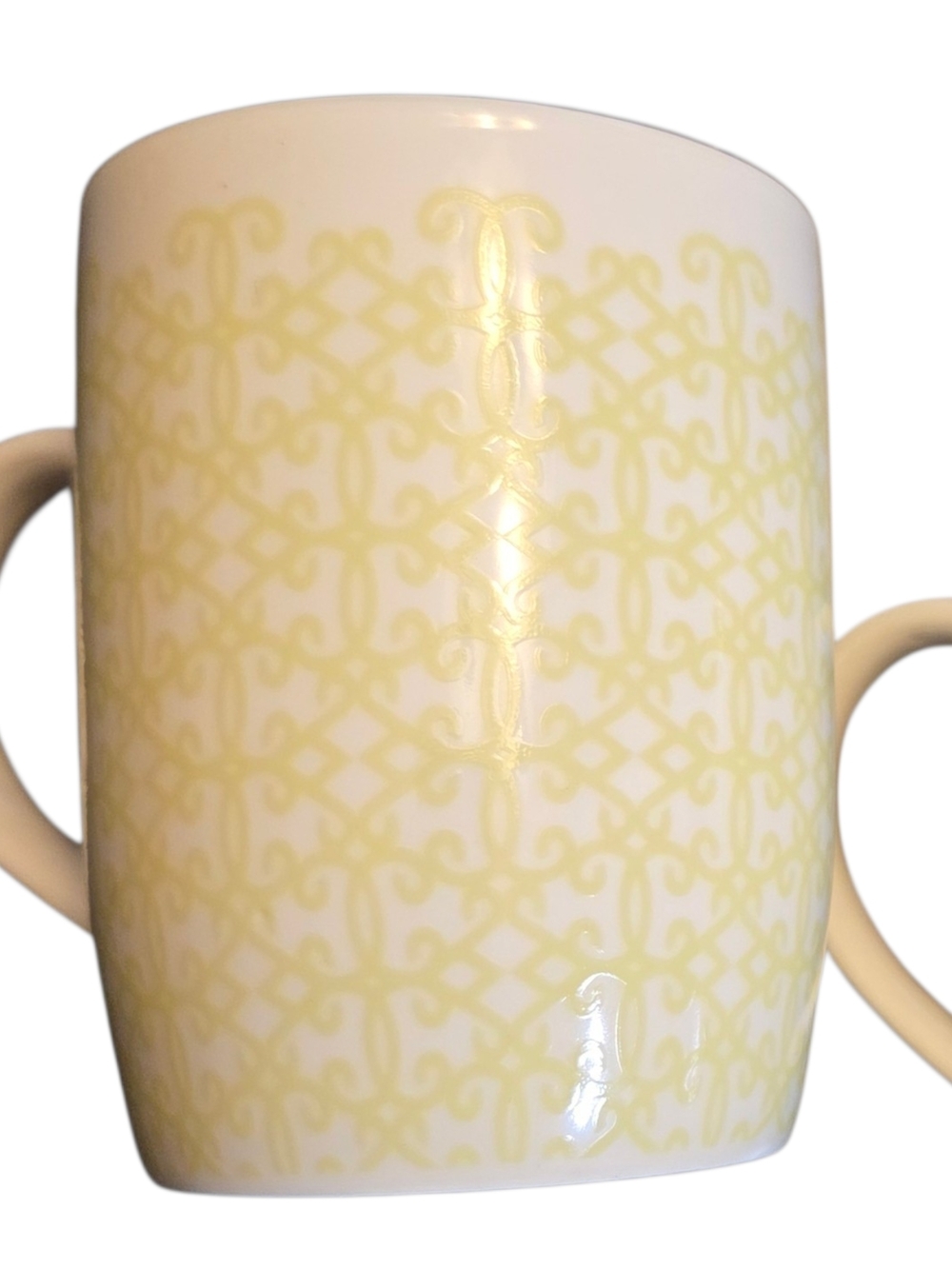 $20 Starbucks 2015 Yellow Green Filigree Mugs - Set of 2 - Picture 2 of 4
